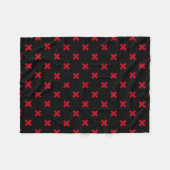 Couverture Polaire Croix rouge coutures sur noir (Devant (Horizontal))