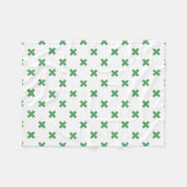 Couverture Polaire Croix verte coutures sur blanc (Devant (Horizontal))