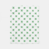 Couverture Polaire Croix verte coutures sur blanc (Devant)