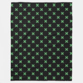 Couverture Polaire Croix verte coutures sur noir (Devant)