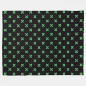 Couverture Polaire Croix verte coutures sur noir (Devant (Horizontal))