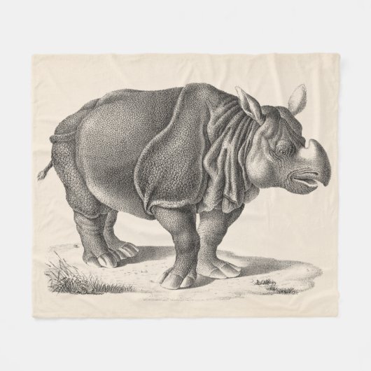 Couverture Polaire Croquis Brodtmann Rhinoceros (Devant (Horizontal))