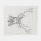 Couverture Polaire Croquis contemporain d'élans (Devant (Horizontal))