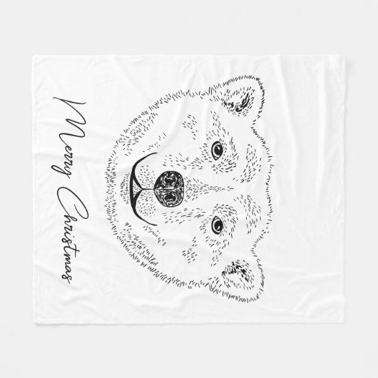 Couverture Polaire Croquis d'art à ligne minimale avec texte (Devant (Horizontal))