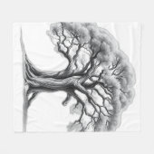 Couverture Polaire Croquis de charbon de chêne antique (Devant (Horizontal))