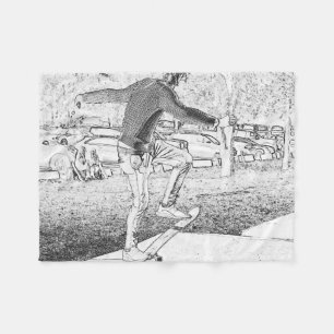 Couverture Polaire Croquis de skateboard