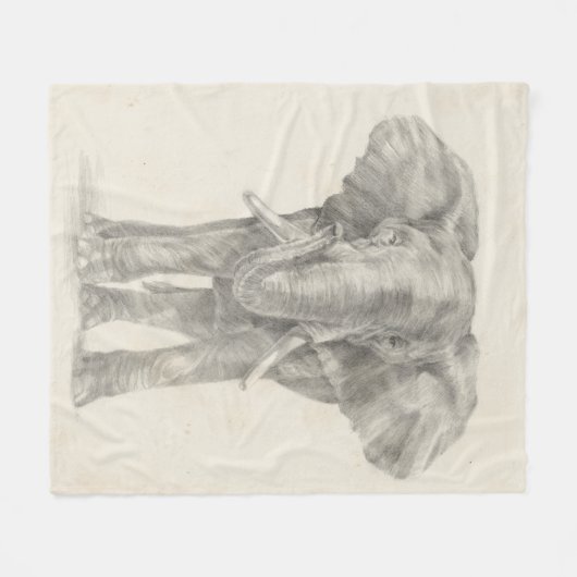 Couverture Polaire Croquis éléphant (Devant (Horizontal))