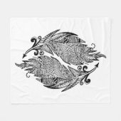 Couverture Polaire Croquis inspiré des plumes (Devant (Horizontal))