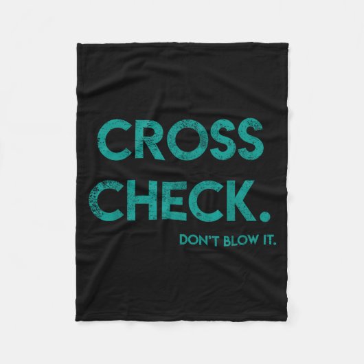 Couverture Polaire Cross Check. Don't Blow It Funny Quote Flight Atte (Devant)