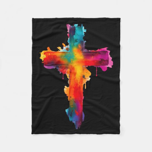 Couverture Polaire Cross Christian Religious Believe Blessed Faith Gr (Devant)