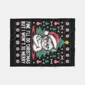 Couverture Polaire Crossed Arms Cat Funny Christmas Ugly Sweater Long (Devant (Horizontal))