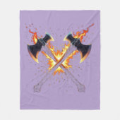 Couverture Polaire Crossed Fantasy Axes with Fiery Energy – Powerful  (Devant)