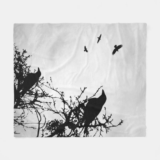 Couverture Polaire Crow Bird Design 43 Grey (Devant (Horizontal))