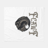 Couverture Polaire Crow, F-Caw-F Funny Bird Moon Gothic Retro Graphic (Devant (Horizontal))