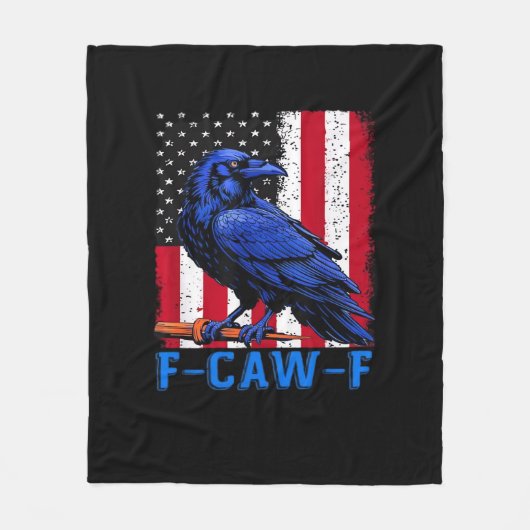 Couverture Polaire Crow Raven Funny F-Caw-F Minimal Clean (Devant)