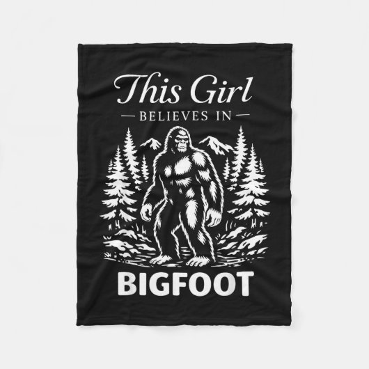 Couverture Polaire Croyante fille Bigfoot sasquatch cryptide forêt (Devant)