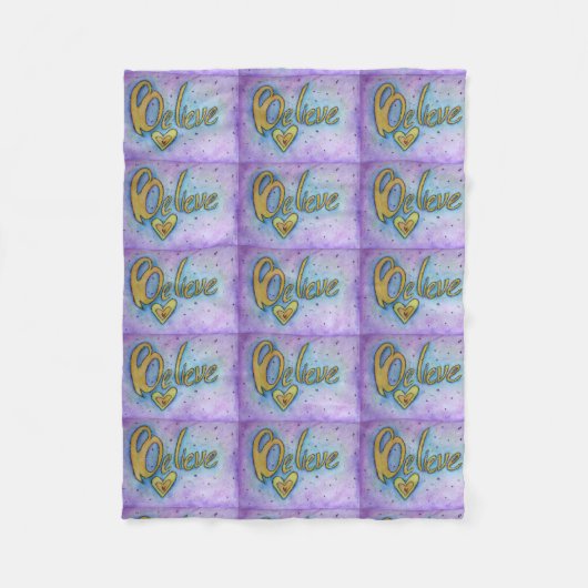 Couverture Polaire Croyez Heart Word Art Soft Fleece Chemo Blanket (Devant)