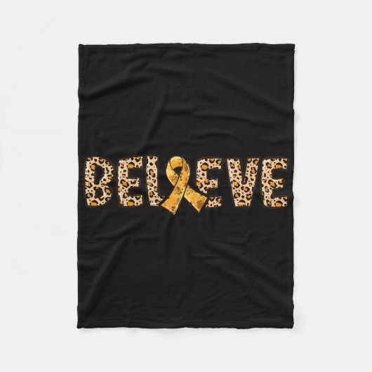 Couverture Polaire Crps Empreinte de léopard Orange Ribbon Support Cr (Devant)