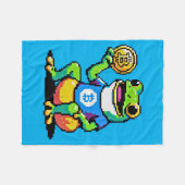 Couverture Polaire Crypto Frog - Drôle Pixel Art Devise numérique (Devant (Horizontal))