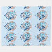 Couverture Polaire Crystal Blue Bunny and Blue Jay Heart (Devant (Horizontal))