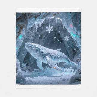 Couverture Polaire Crystal Ice Whale in Enchanted Frozen Cavern