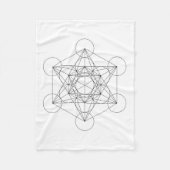 Couverture Polaire Cube de Metatron noir et blanc (Devant)