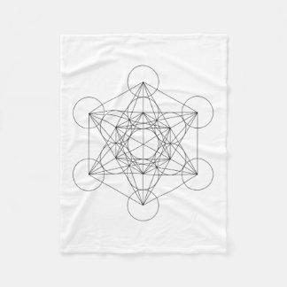 Couverture Polaire Cube de Metatron noir et blanc