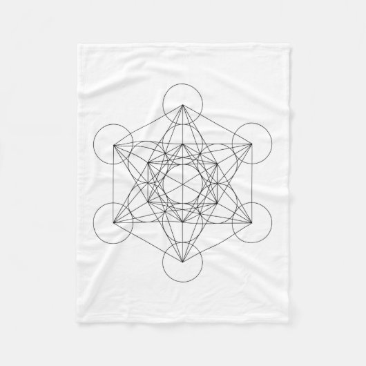 Couverture Polaire Cube de Metatron noir et blanc (Devant)
