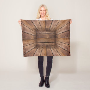 Couverture Polaire Cube en bois Abstrait