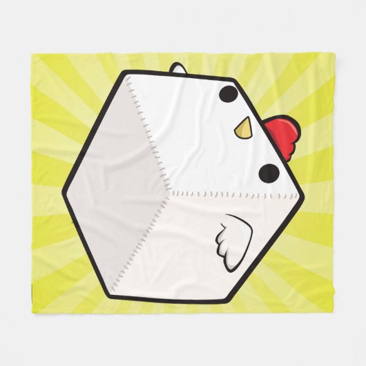 Couverture Polaire Cube mignon couvrant en poulet de Cockblock (Devant (Horizontal))