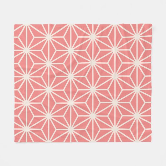 Couverture Polaire Cube rose Beige Hexagon Triangle Motif japonais (Devant (Horizontal))