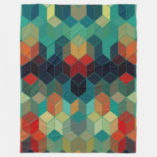 Couverture Polaire Cubes colorés Motif Motif moderne