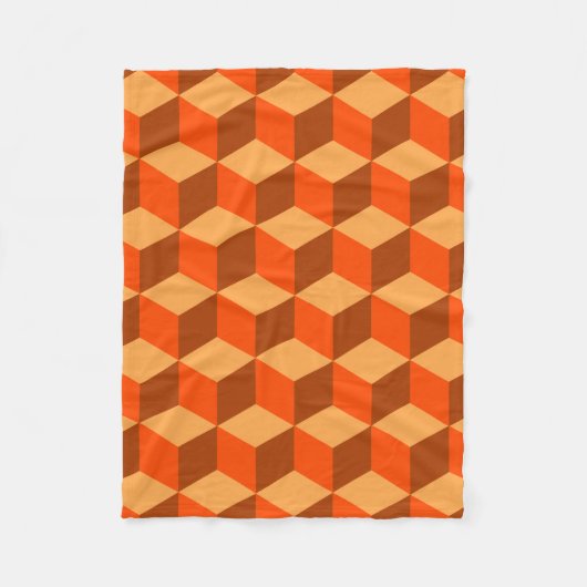 Couverture Polaire Cubes orange (Devant)