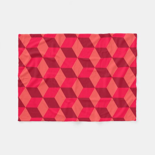 Couverture Polaire Cubes rouges (Devant (Horizontal))