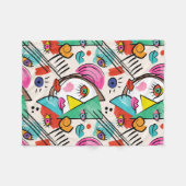 Couverture Polaire Cubisme moderne Abstrait Artsy Femme Visages (Devant (Horizontal))