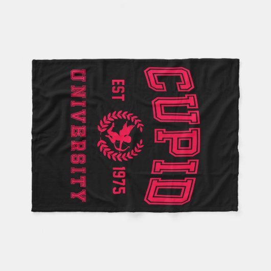 Couverture Polaire Cud University Cute Cherub Valentines Day Crest  (Devant (Horizontal))