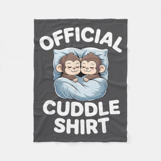 Couverture Polaire Cuddle Shirt Cute Sleepy Monkey Couple  (Devant)