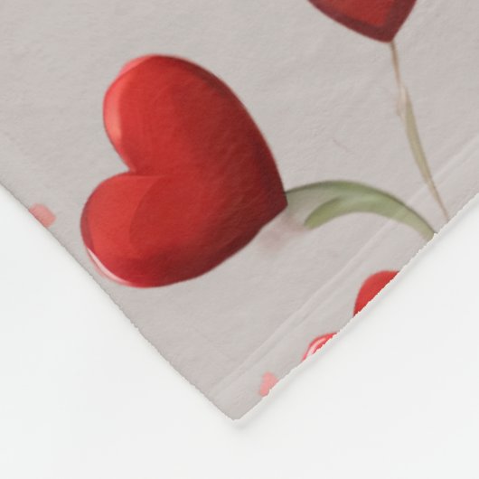 Couverture Polaire Cuddle Teddy Bear Hearts Rose Valentines Day (Coin)