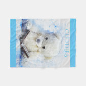 Couverture polaire 'Cuddles'white bear'. (Devant (Horizontal))