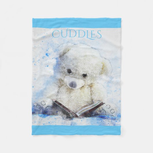 Couverture polaire 'Cuddles'white bear'. (Devant)