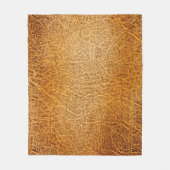 Couverture Polaire Cuir Brown : fermeture texturée détaillée (Devant)