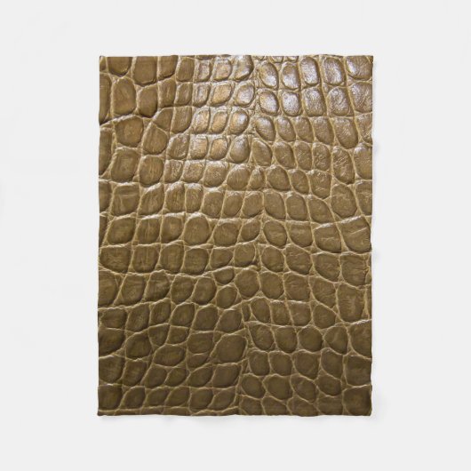Couverture Polaire cuir brun beige sauvage de crocodile d'alligator (Devant)