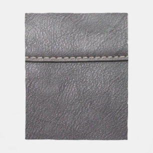 Couverture Polaire Cuir noir cousu avec couture blanche