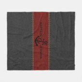 Couverture Polaire Cuir Vintage gris foncé et rouge (Devant (Horizontal))