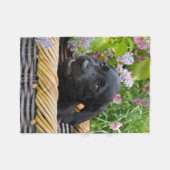 Couverture Polaire Cuisine Black Labrador Retriever Chien Chiot Chiot (Devant (Horizontal))