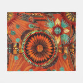 Couverture Polaire Cuisine bleu "Echos complexes" Plush Fleece Blanke (Devant (Horizontal))