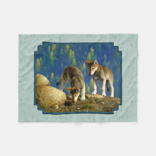 Couverture Polaire Cuisine Curieux Pups De Loup Gris