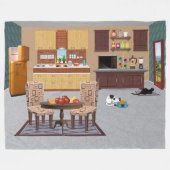 Couverture Polaire Cuisine Féline-fique (Devant (Horizontal))