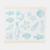 Couverture Polaire Cuisine italienne Côtière Imprimer | Bleu Sorrente (Devant (Horizontal))