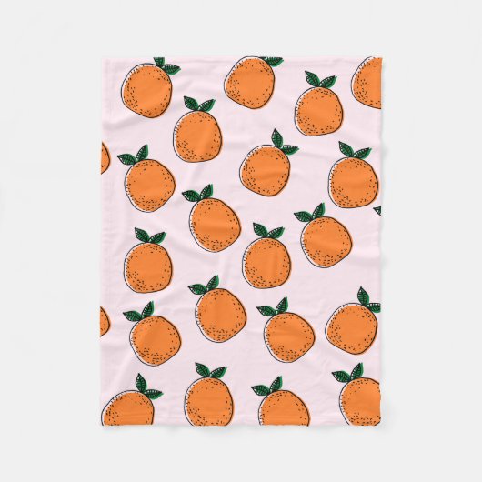 Couverture Polaire Cuisine Oranges Blanche-Toison (Devant)